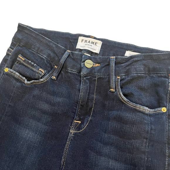 Frame Le Crop Mini Boot Johnson Jeans Split Hem Stretchy Denim, Sz 25 - Picture 9 of 13